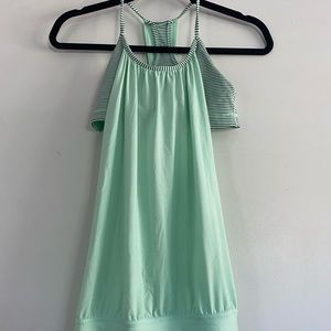 Lululemon Mint Striped Sports Bra Tank Top